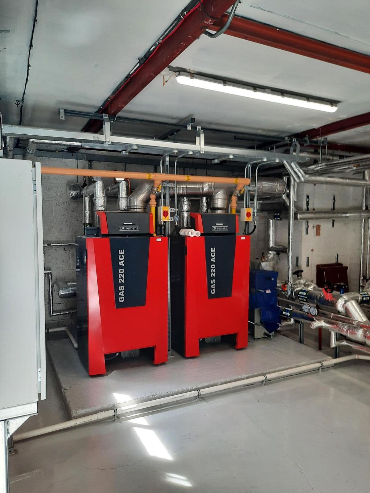 Commercial boiler room with Remeha gas boilers